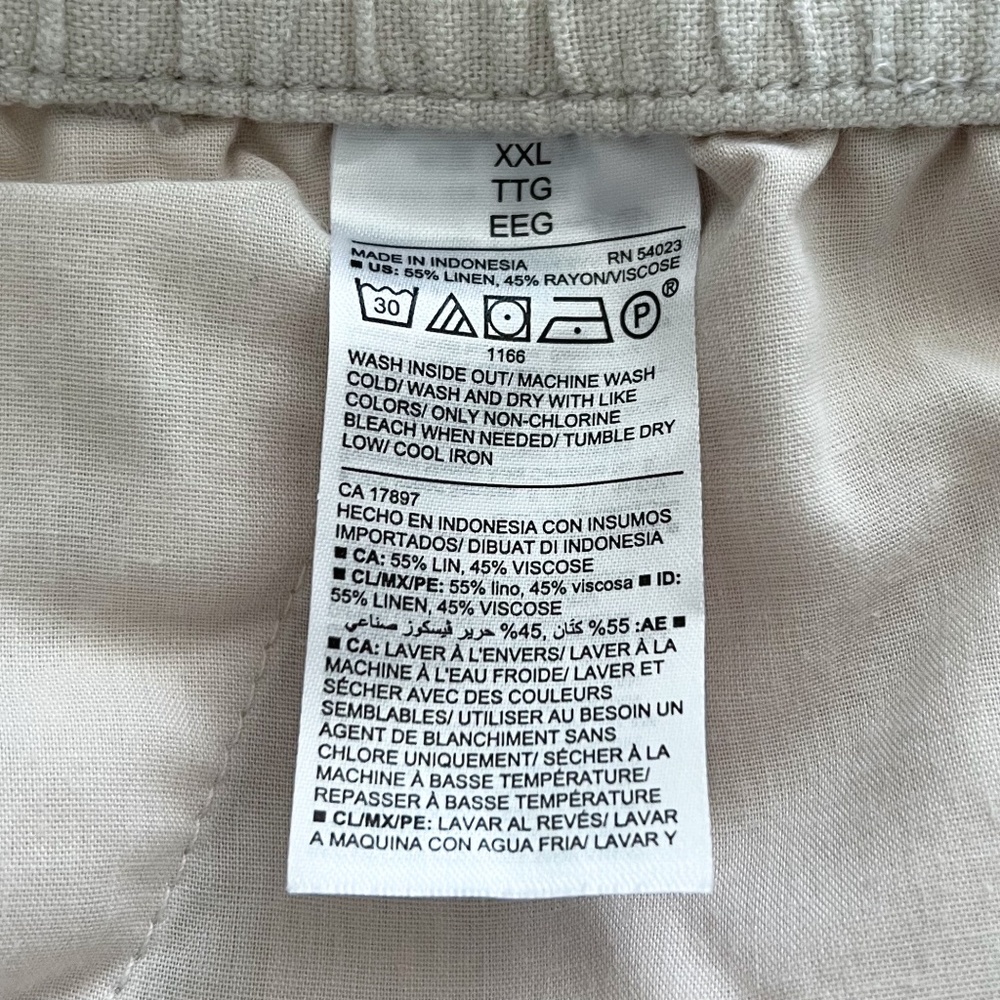 Old Navy Flax High Waisted Drawstring Linen Blend Wide Leg Pants - Picture 4 of 4